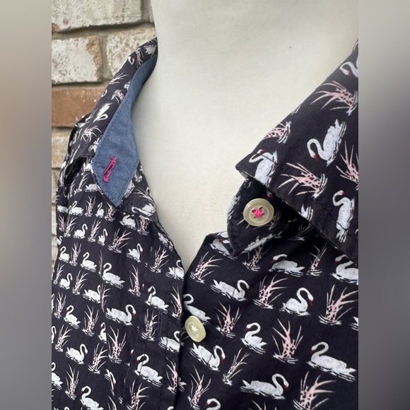 🦢 Talbots Button Down Collared Swan Long Sleeve Shirt sz 16 🦢 - Picture 5 of 8